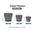 Vgrow Plastic Pot - Dark Gray 3Pc - New